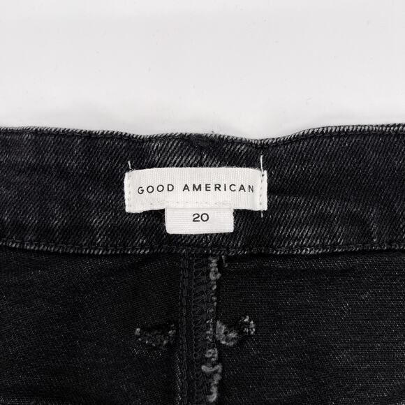 GOOD AMERICAN Good Boy Twisted Slit Jeans Black295 - Picture 6 of 7